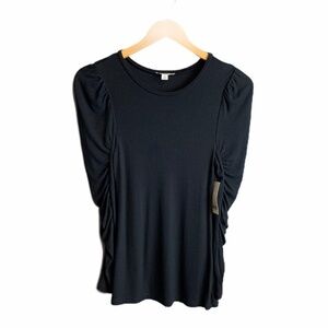 BAR III Black Top with Puffed/Gathered Sleeve Sz M